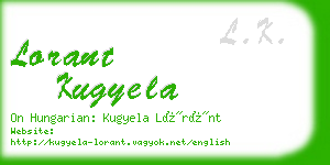 lorant kugyela business card